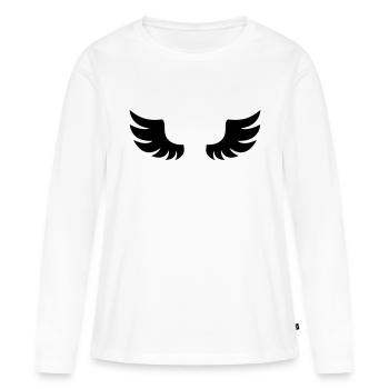 ailes - T-shirt manches longues Premium bio Femme - blanc - Devant - Julia (174cm)