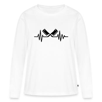 Metzger - Frauen Premium Bio Langarmshirt - Weiß - Vorne - Julia (174cm)