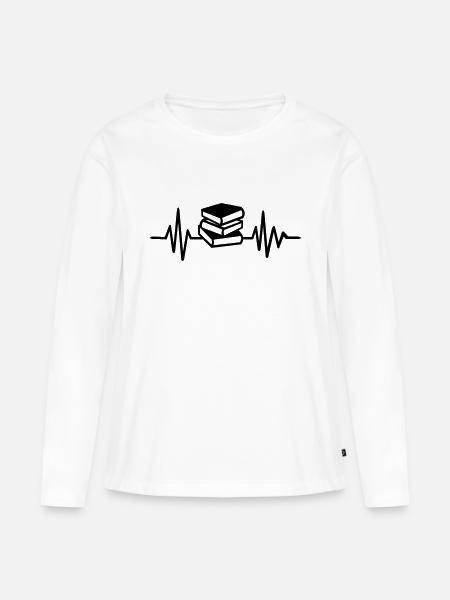 Bücher - Frauen Premium Bio Langarmshirt - Weiß