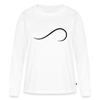 Fioritures décors élément ligne incurvée - T-shirt manches longues Premium bio Femme - blanc - Devant - Julia (174cm)