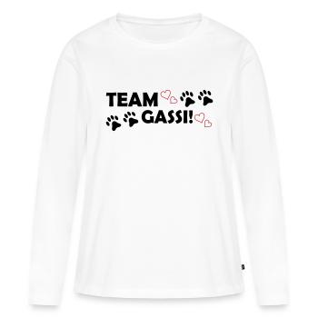 Team Gassi - Frauen Premium Bio Langarmshirt - Weiß - Vorne - Julia (174cm)