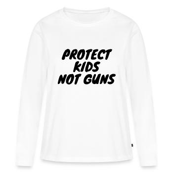 Protégez les enfants, pas les armes à feu - T-shirt manches longues Premium bio Femme - blanc - Devant - Julia (174cm)