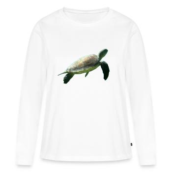 Tortue - T-shirt manches longues Premium bio Femme - blanc - Devant - Julia (174cm)
