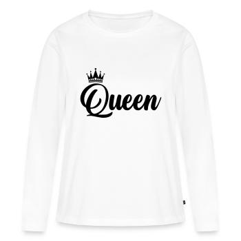 queen - Women's Premium Organic Long Sleeve Shirt - white - Front - Julia (174cm)