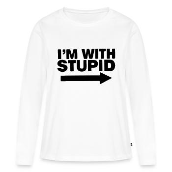 Ich bin dumm - Frauen Premium Bio Langarmshirt - Weiß - Vorne - Julia (174cm)