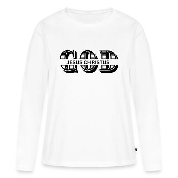 GOD - Women's Premium Organic Long Sleeve Shirt - white - Front - Julia (174cm)