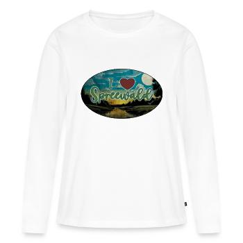 I Heart Spreewald grunge - T-shirt manches longues Premium bio Femme - blanc - Devant - Julia (174cm)