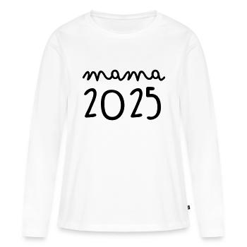 Maman 2025 - T-shirt manches longues Premium bio Femme - blanc - Devant - Julia (174cm)