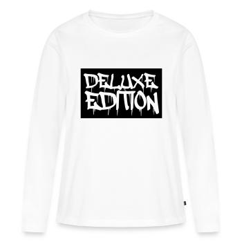 Édition Deluxe - T-shirt manches longues Premium bio Femme - blanc - Devant - Julia (174cm)