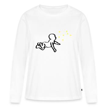 ReNaissance bébé noir Phoenix jaune - T-shirt manches longues Premium bio Femme - blanc - Devant - Julia (174cm)