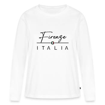 Italie - Florence - Florence - Italie - T-shirt manches longues Premium bio Femme - blanc - Devant - Julia (174cm)