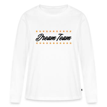 dream team - Frauen Premium Bio Langarmshirt - Weiß - Vorne - Julia (174cm)