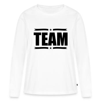 équipe - T-shirt manches longues Premium bio Femme - blanc - Devant - Julia (174cm)
