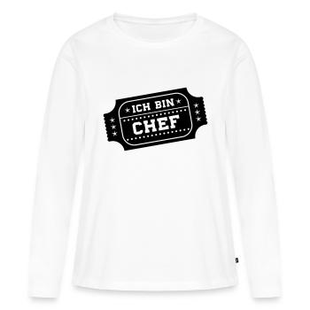 ich bin chef - Frauen Premium Bio Langarmshirt - Weiß - Vorne - Julia (174cm)