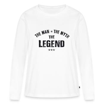 The Man The Myth The Legend - T-shirt manches longues Premium bio Femme - blanc - Devant - Julia (174cm)