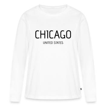 Chicago - T-shirt manches longues Premium bio Femme - blanc - Devant - Julia (174cm)