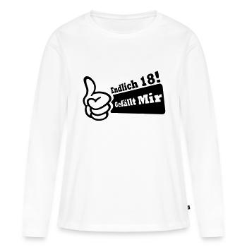 A dix-huit dernières années T-shirt anniversaire - T-shirt manches longues Premium bio Femme - blanc - Devant - Julia (174cm)