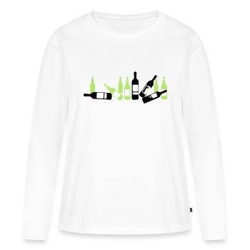 cadavre entasse bouteille biere verre - T-shirt manches longues Premium bio Femme - blanc - Devant - Julia (174cm)