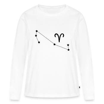 Constellation du Zodiaque - T-shirt manches longues Premium bio Femme - blanc - Devant - Julia (174cm)