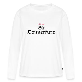 Sir Donnerfurz - T-shirt manches longues Premium bio Femme - blanc - Devant - Julia (174cm)