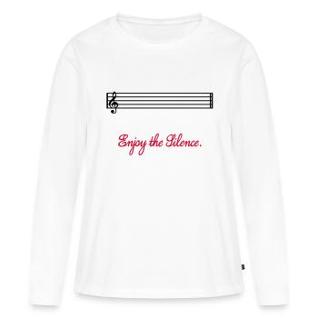 enjoy the silence - Women's Premium Organic Long Sleeve Shirt - white - Front - Julia (174cm)
