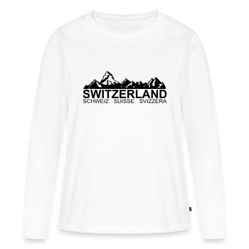 Suisse - Suisse - Suisse - Svizzera - T-shirt manches longues Premium bio Femme - blanc - Devant - Julia (174cm)