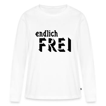 enfin LIBRE - T-shirt manches longues Premium bio Femme - blanc - Devant - Julia (174cm)