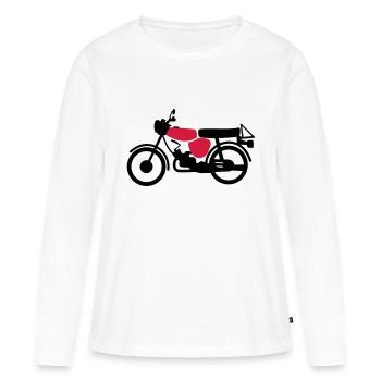Fahrzeug - Simson S51 - Frauen Premium Bio Langarmshirt - Weiß - Vorne - Julia (174cm)
