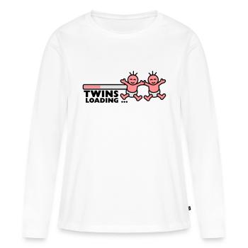 Twins Loading - T-shirt manches longues Premium bio Femme - blanc - Devant - Julia (174cm)