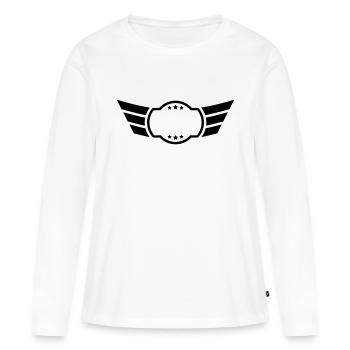 Wings Logo - T-shirt manches longues Premium bio Femme - blanc - Devant - Julia (174cm)