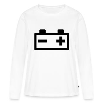 Battery - Women's Premium Organic Long Sleeve Shirt - white - Front - Julia (174cm)