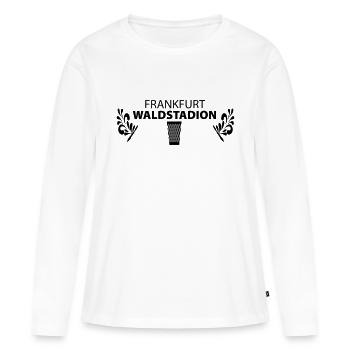 FRANKFURT WALDSTADION – Fussball Apfelwein Gerippt - Frauen Premium Bio Langarmshirt - Weiß - Vorne - Julia (174cm)