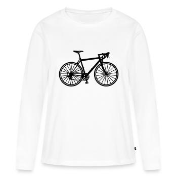 Bicyclette - T-shirt manches longues Premium bio Femme - blanc - Devant - Julia (174cm)