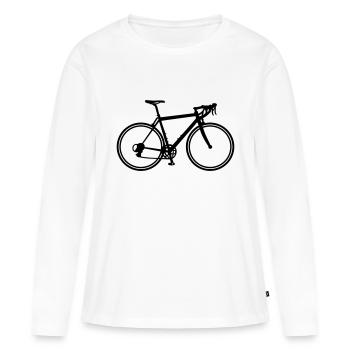 Bicyclette - T-shirt manches longues Premium bio Femme - blanc - Devant - Julia (174cm)