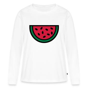 Melon - T-shirt manches longues Premium bio Femme - blanc - Devant - Julia (174cm)