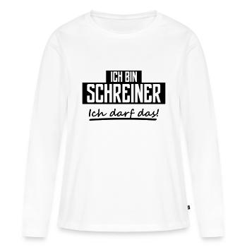ich bin schreiner - Frauen Premium Bio Langarmshirt - Weiß - Vorne - Julia (174cm)
