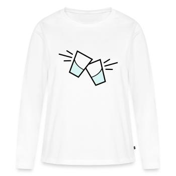 vodka glas - Frauen Premium Bio Langarmshirt - Weiß - Vorne - Julia (174cm)