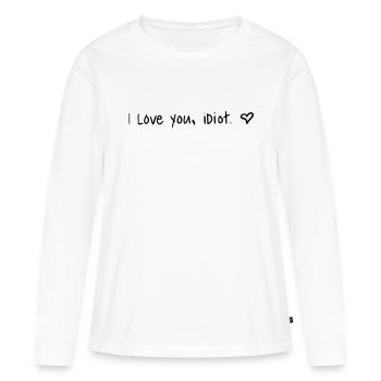 Je t'aime, idiot. Je t'aime, idiot. cœur - T-shirt manches longues Premium bio Femme - blanc - Devant - Julia (174cm)