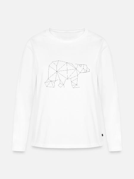 Low poly art - orso polare - Ekologisk långärmad premium-T-shirt dam - vit