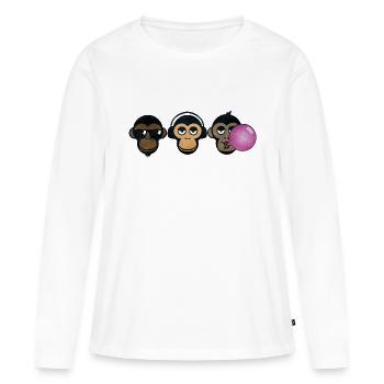 Three Monkey´s - Frauen Premium Bio Langarmshirt - Weiß - Vorne - Julia (174cm)