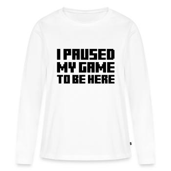 Pixel Game Paused - Women's Premium Organic Long Sleeve Shirt - white - Front - Julia (174cm)