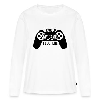 Game Paused Controller - Women's Premium Organic Long Sleeve Shirt - white - Front - Julia (174cm)