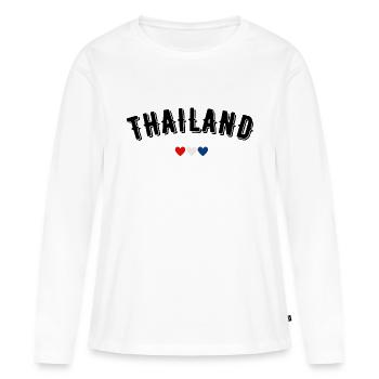 Thaïlande - T-shirt manches longues Premium bio Femme - blanc - Devant - Julia (174cm)