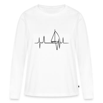 Segelboot Heartbeat Segelboot - Frauen Premium Bio Langarmshirt - Weiß - Vorne - Julia (174cm)