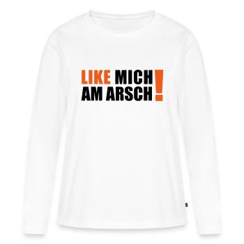 Comme moi sur le cul - T-shirt manches longues Premium bio Femme - blanc - Devant - Julia (174cm)