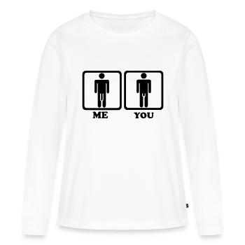 Pénis - T-shirt manches longues Premium bio Femme - blanc - Devant - Julia (174cm)