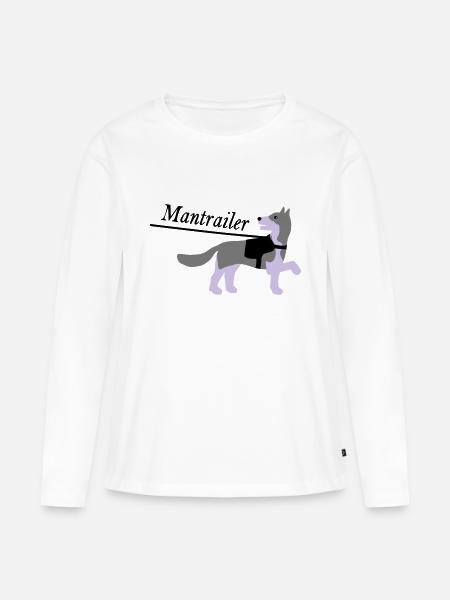 Mantrailer vektor - Frauen Premium Bio Langarmshirt - Weiß