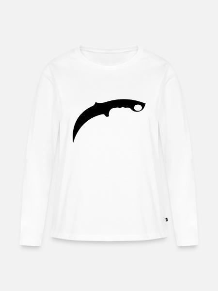 Messer 1 - Frauen Premium Bio Langarmshirt - Weiß