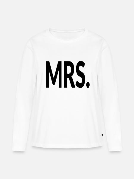 Mrs. - Frauen Premium Bio Langarmshirt - Weiß