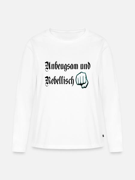 unbeugsan rebellisch - Frauen Premium Bio Langarmshirt - Weiß